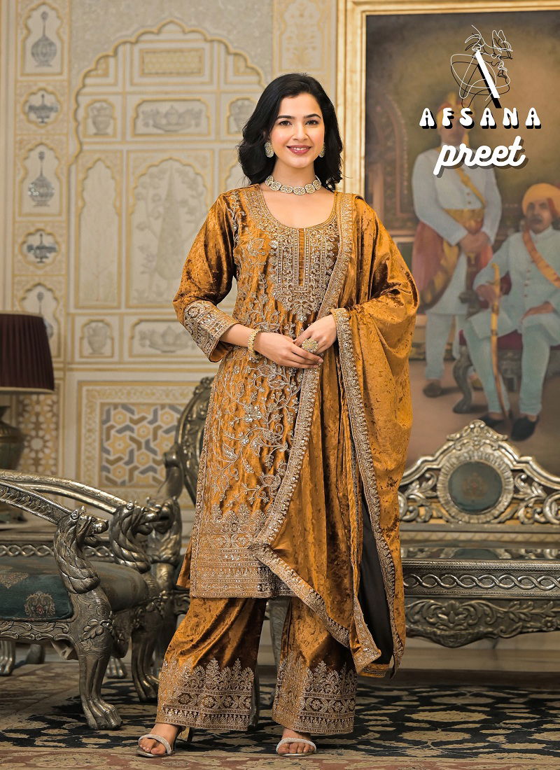 Preet By Afsana Viscose Makhmal Cording Work Readymade Suits Orders In India